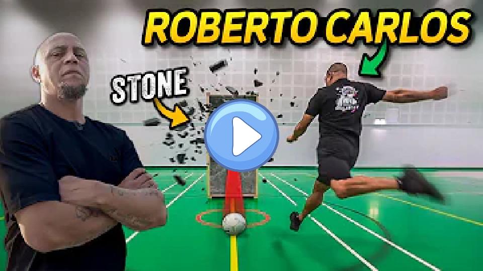 Video thumb: Can Roberto Carlos break stone with a football?