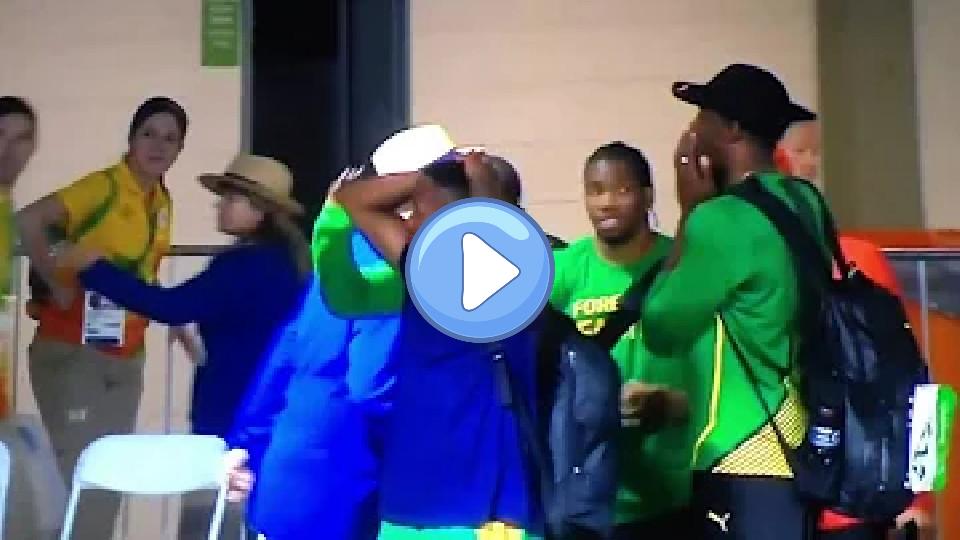 Video thumb: Bolt and Blake react to Wayde van Niekerk's 400m world record.