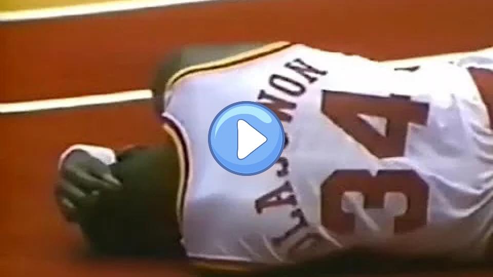 Video thumb: Hakeem Olajuwon Breaks His Face (via Bill Cartwright's Elbow)