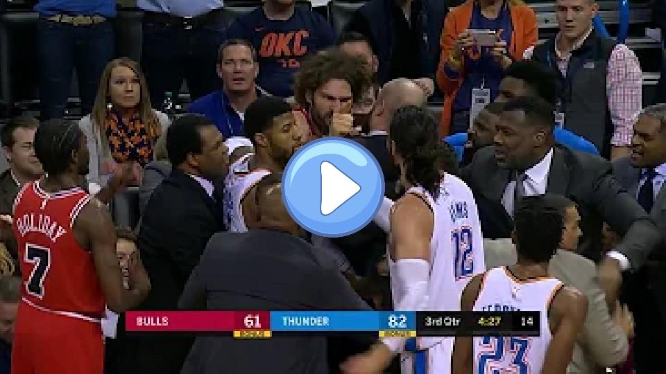 Video thumb: Thunder-Bulls Get into Fight, Robin Lopez Ejected