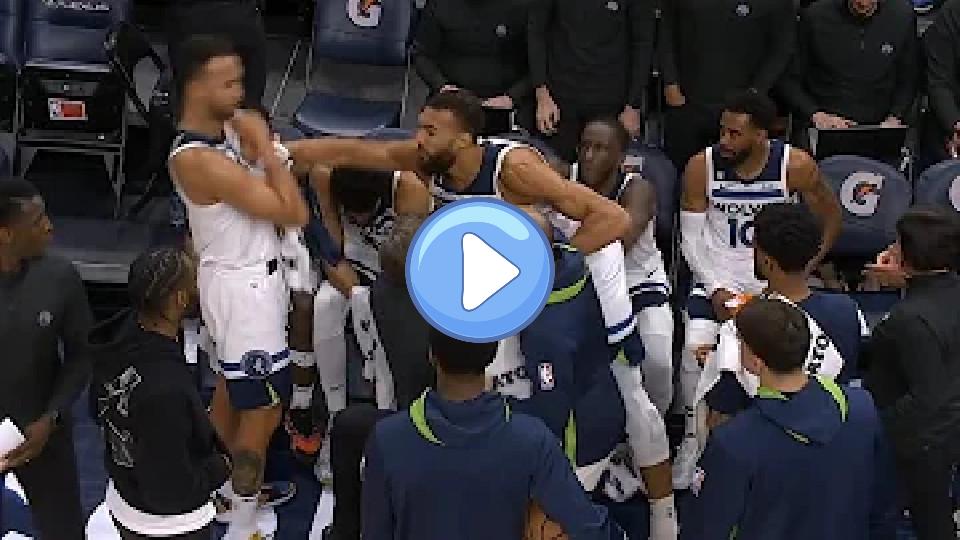 Video thumb: Rudy Gobert punches Kyle Anderson on Timberwolves bench during timeout against Pelicans