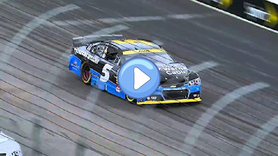 Play video: Busch and Kahne crash off Turn 2 Video thumb: Busch and Kahne crash off Turn 2