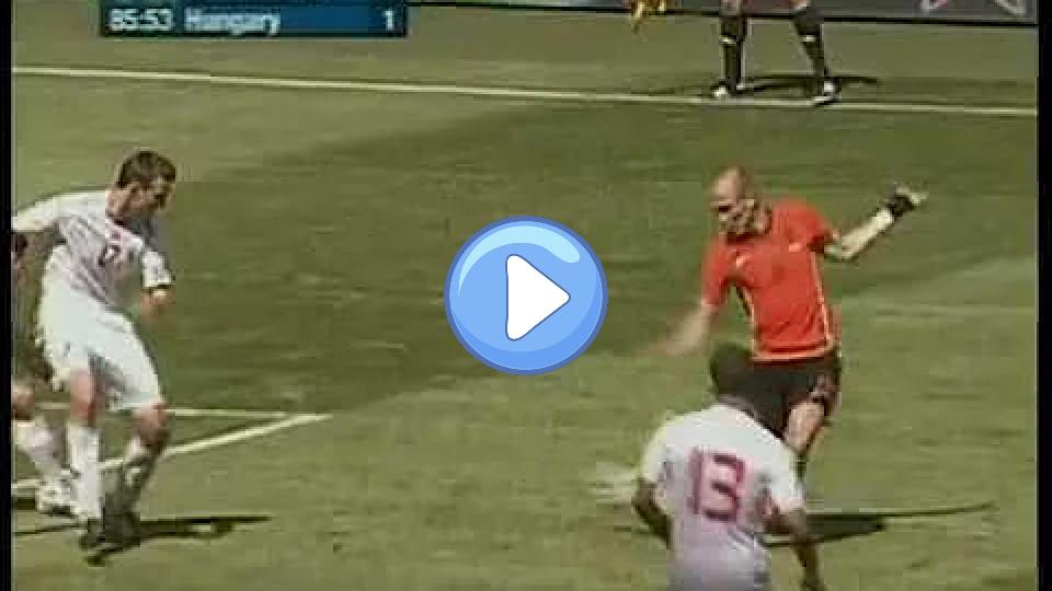 Video thumb: Holland's Arjen Robben suffers a serious injury scare. (Netherlands vs. Hungary 6/5/10)