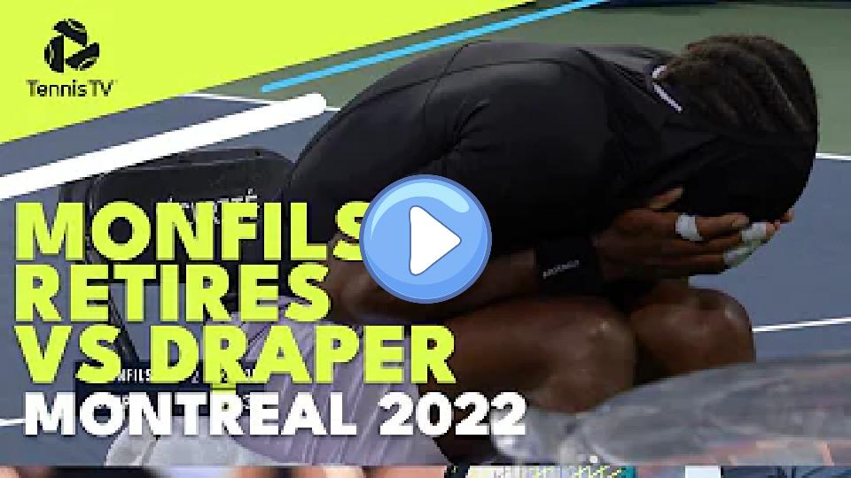 Video thumb: Monfils Forced to Retire with Injury vs Draper | Montreal 2022