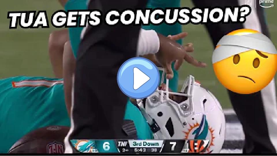 Video thumb: Tua Tagovailoa Concussion: Carted Off vs. Bengals | 'Scary' Injury!