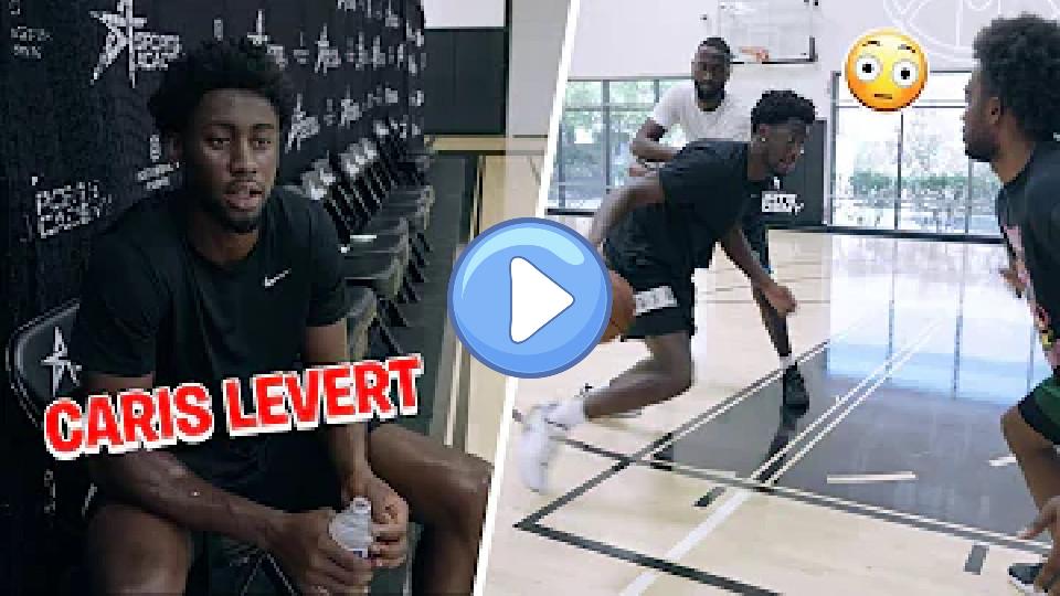Play video: Caris LeVert GOES HARD IN NBA WORKOUT with his friends 😳 Video thumb: Caris LeVert GOES HARD IN NBA WORKOUT with his friends 😳