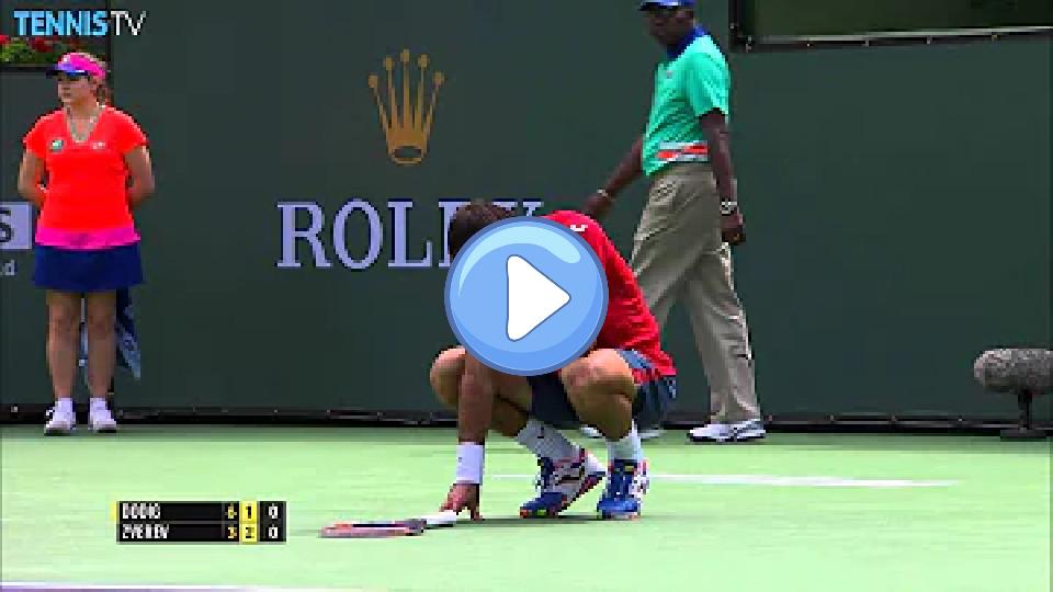 Video thumb: Dodig Suffers Freak Eye Injury - 2016 BNP Paribas Open