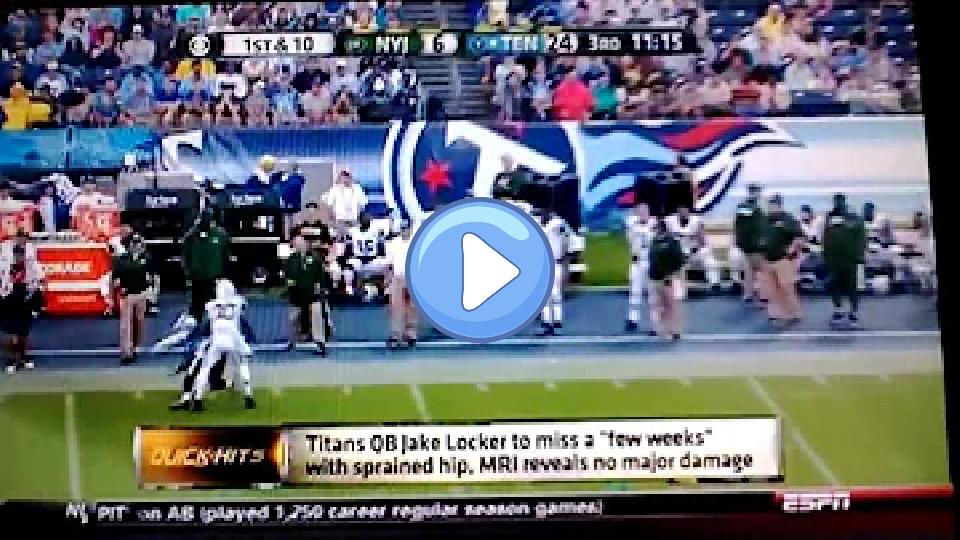 Video thumb: Jake Locker's hip injury vs. NYJ!