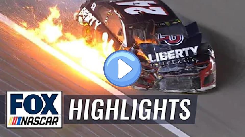 Video thumb: William Byron OK after Massive Multi-Car Wreck | 2018 Kansas | NASCAR on FOX