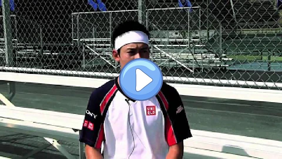 Play video: Kei Nishikori forgets English during interview Video thumb: Kei Nishikori forgets English during interview