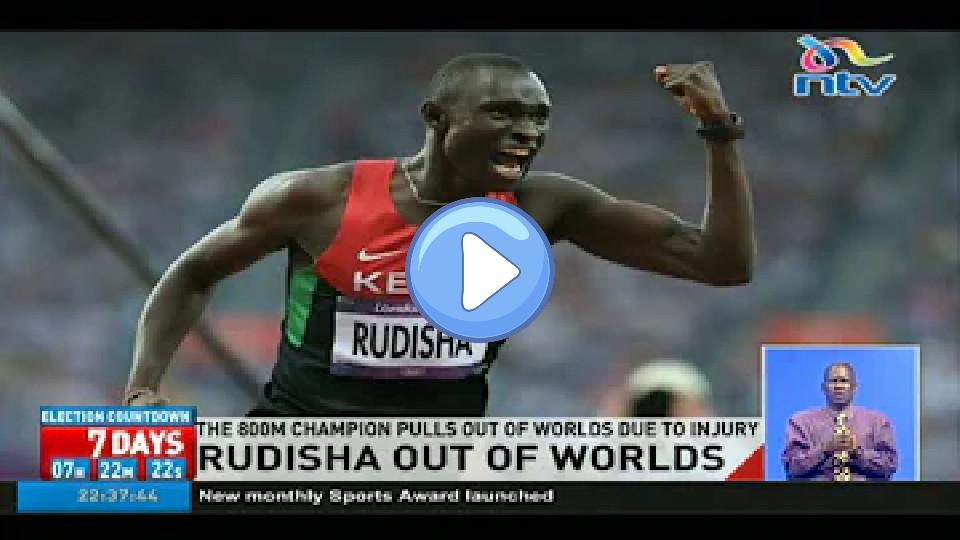 Video thumb: The 800m champion David Rudisha pulls out of Worlds due to injury.