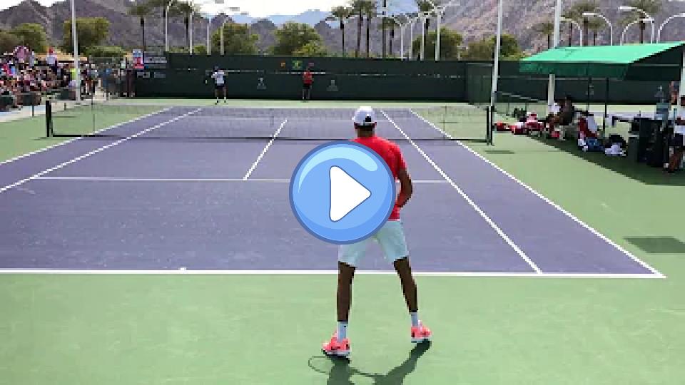 Video thumb: Juan Martin Del Potro & Roberto Bautista Agut | IW Practice (Court Level 60fps)