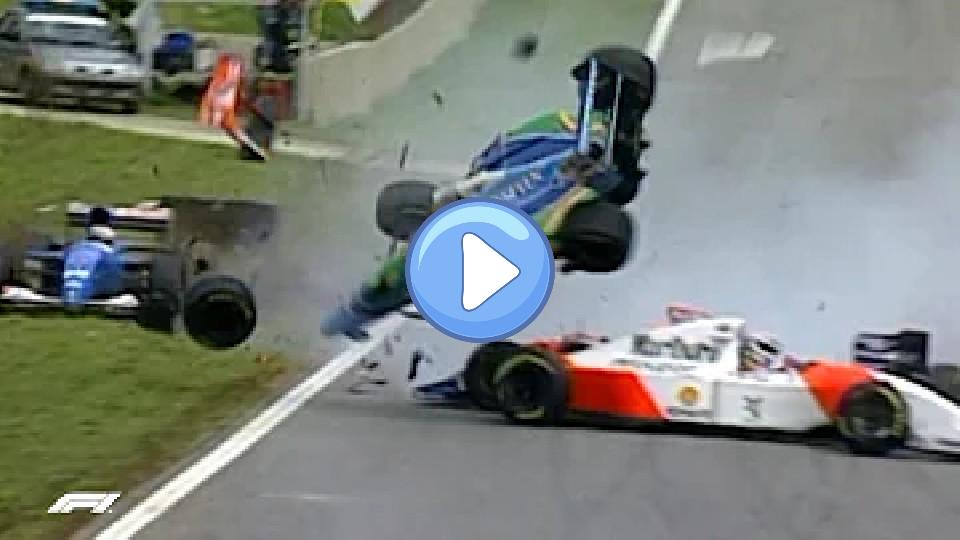 Video thumb: Martin Brundle Escapes Four-Car Pile-up | 1994 Brazilian Grand Prix