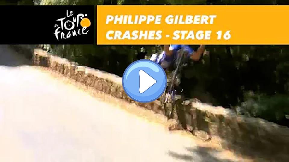 Video thumb: Philippe Gilbert crashes! - Stage 16 - Tour de France 2018