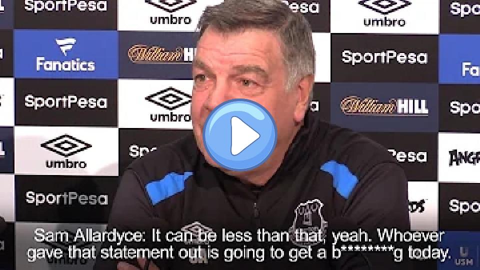 Video thumb: Sam Allardyce: Whoever Released Sigurdsson Injury Statement 'Will Get a Bollocking!'