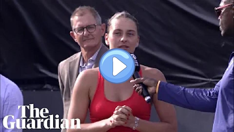 Play video: Marta Kostyuk dedicates her first title to the people Video thumb: Marta Kostyuk dedicates her first title to the people