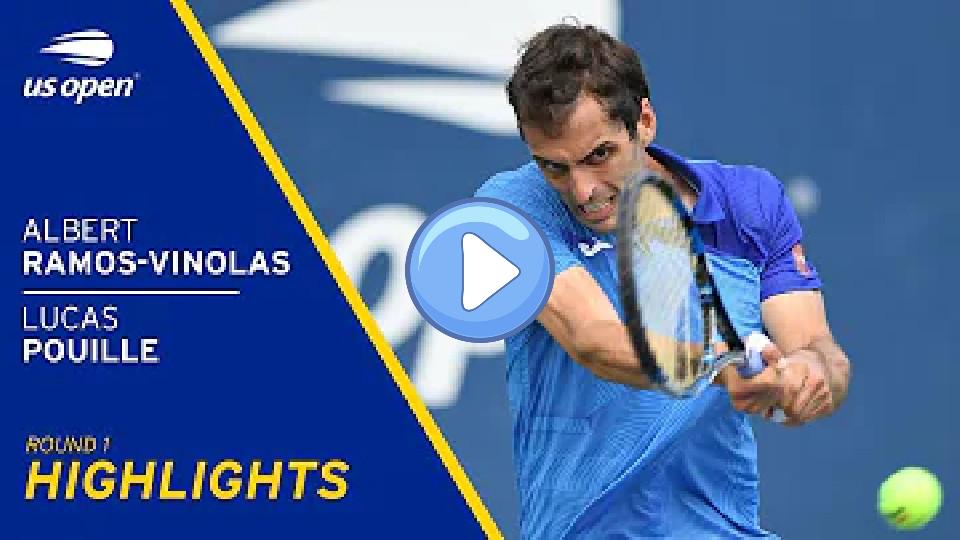 Play video: Highlights of the 2021 US Open Round 1 match between Albert Ramos-Vinolas and Lucas Pouille. Video thumb: Highlights of the 2021 US Open Round 1 match between Albert Ramos-Vinolas and Lucas Pouille.
