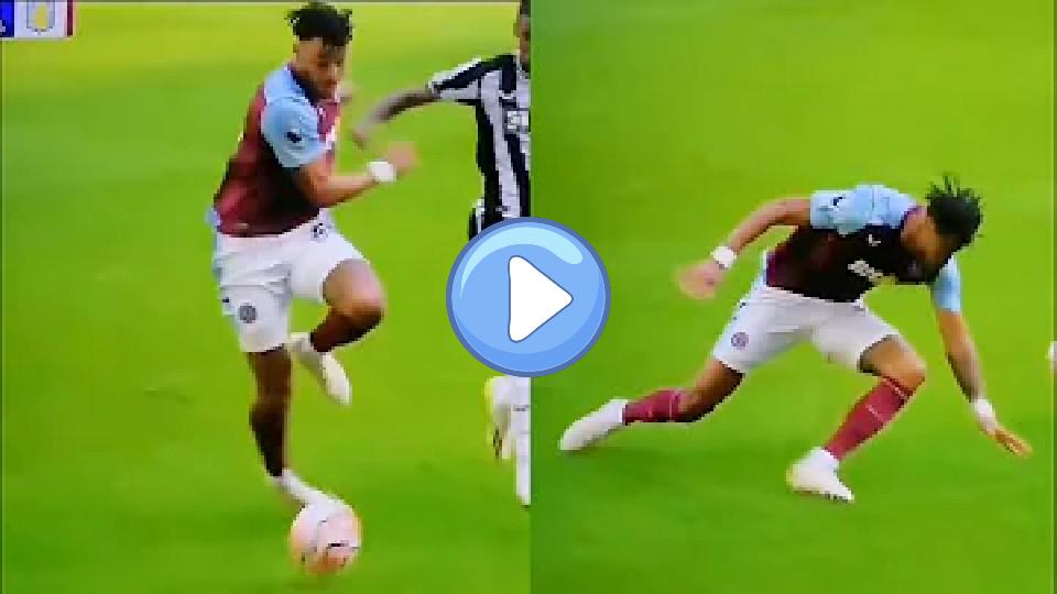 Video thumb: Tyrone Mings broke his leg after colliding with Isak in a Premier League match.