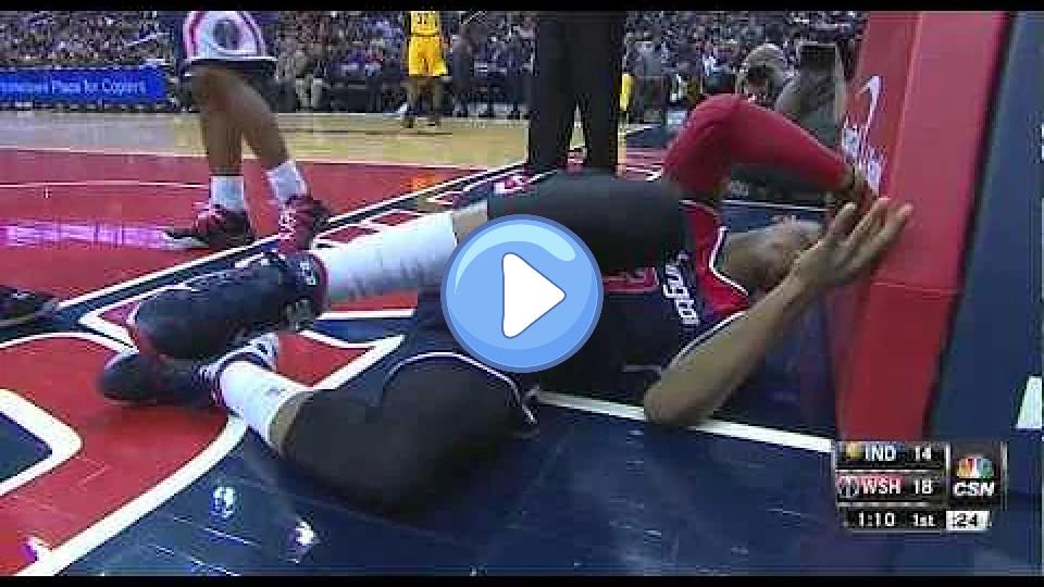 Video thumb: Bradley Beal's right ankle sprain: Indiana Pacers at Washington Wizards