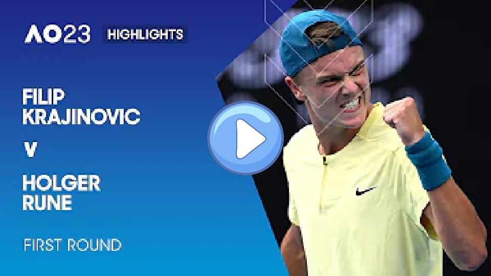Video thumb: Filip Krajinovic vs. Holger Rune Highlights | Australian Open 2023 First Round