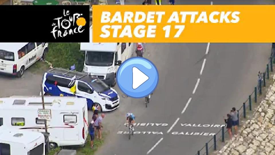 Video thumb: Romain Bardet attacks - Stage 17 - Tour de France 2017.