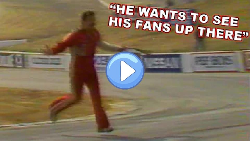 Play video: Tim Richmond Goes for a Beer in the Stands After Crash Video thumb: Tim Richmond Goes for a Beer in the Stands After Crash