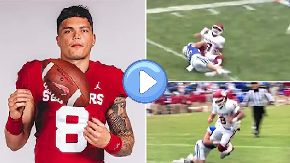 Video thumb: Oklahoma QB Dillon Gabriel leaves game vs. BYU with a serious injury, ending his season.