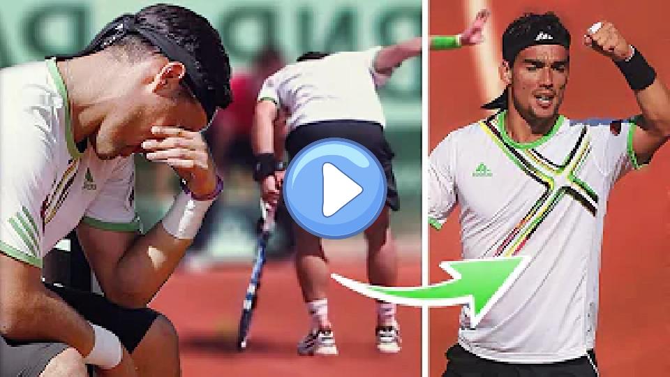 Video thumb: He could barely move but somehow won this tennis drama.