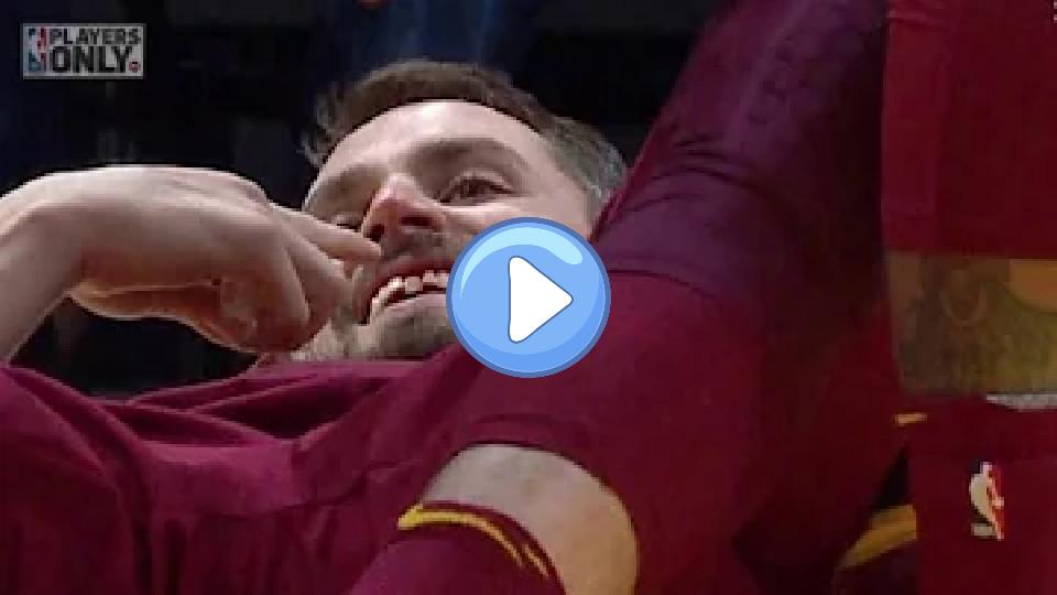 Play video: Kevin Love Leaves Game With Bloody Mouth Injury After Being Elbowed In The Face! Cavaliers vs Heat Video thumb: Kevin Love Leaves Game With Bloody Mouth Injury After Being Elbowed In The Face! Cavaliers vs Heat