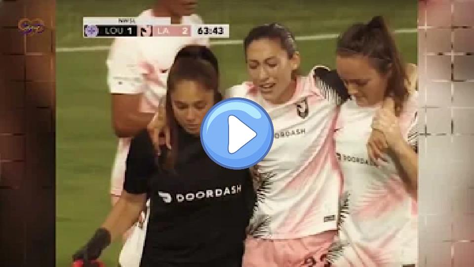 Video thumb: Christen Press is injured in the Racing Louisville FC vs. Angel City FC match!