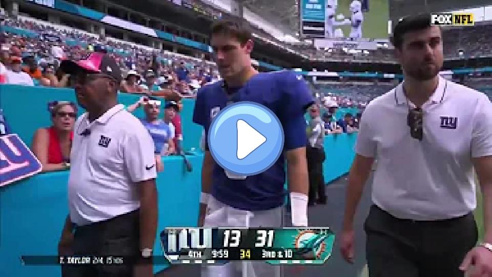 Play video: Daniel Jones is injured and has gone to the locker room. Video thumb: Daniel Jones is injured and has gone to the locker room.