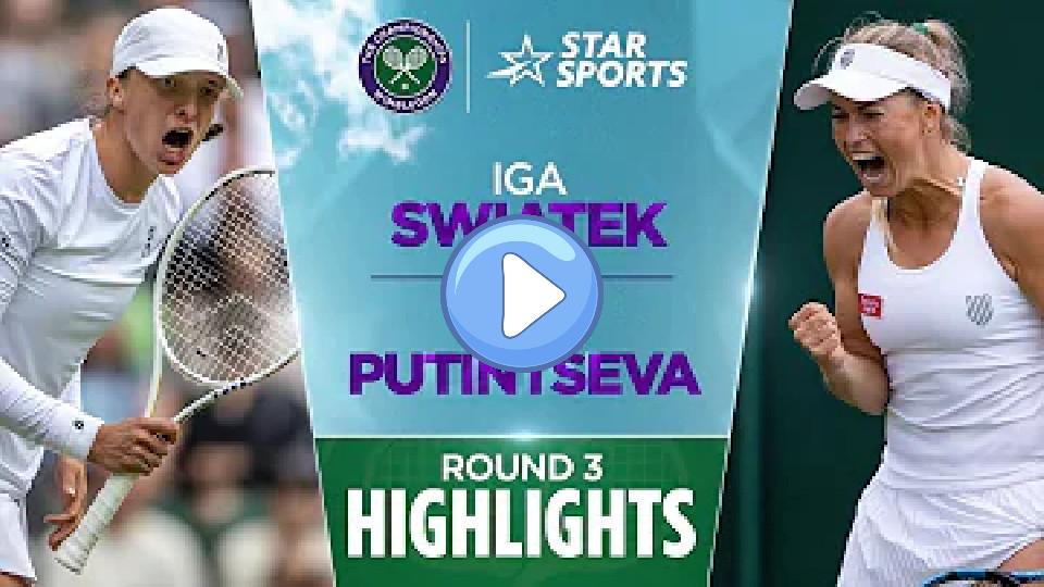 Video thumb: Iga Swiatek vs. Yulia Putintseva | Round 3 Highlights | #WimbledonOnStar