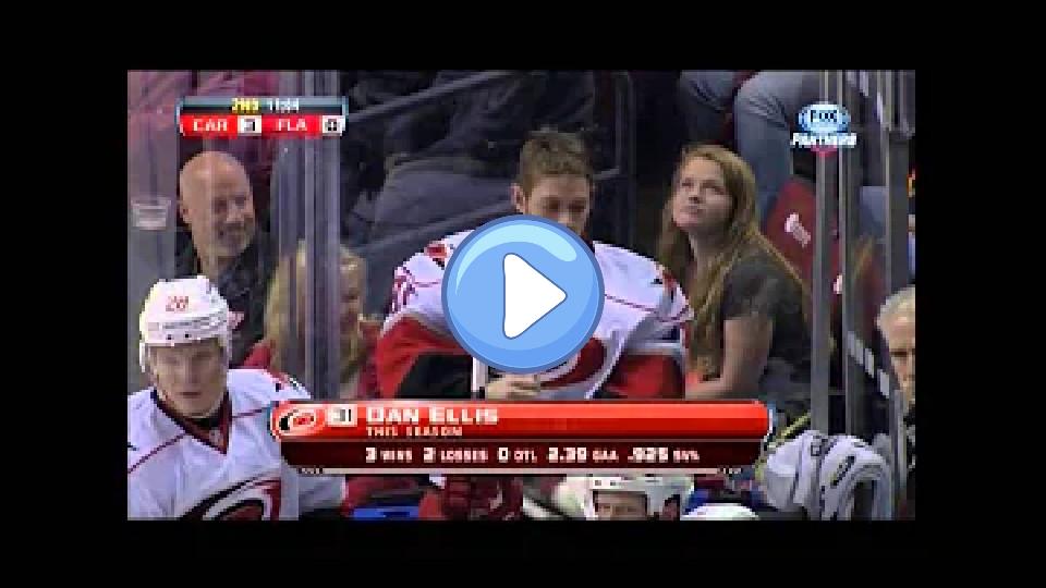 Video thumb: 3/3/13: Hurricanes goalie Cam Ward injured while trying to make a save