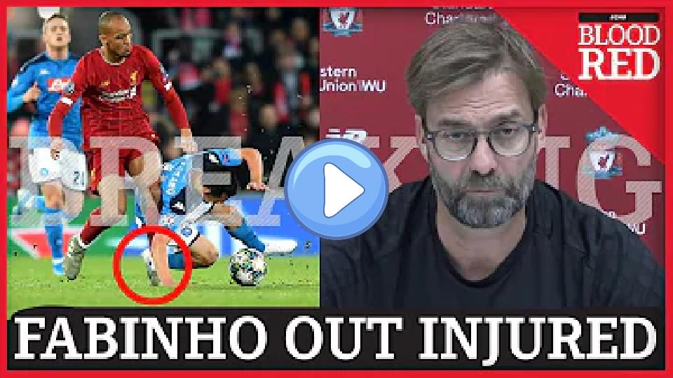 Video thumb: Jürgen Klopp reacts to Fabinho injury blow | Midfielder out for eight weeks