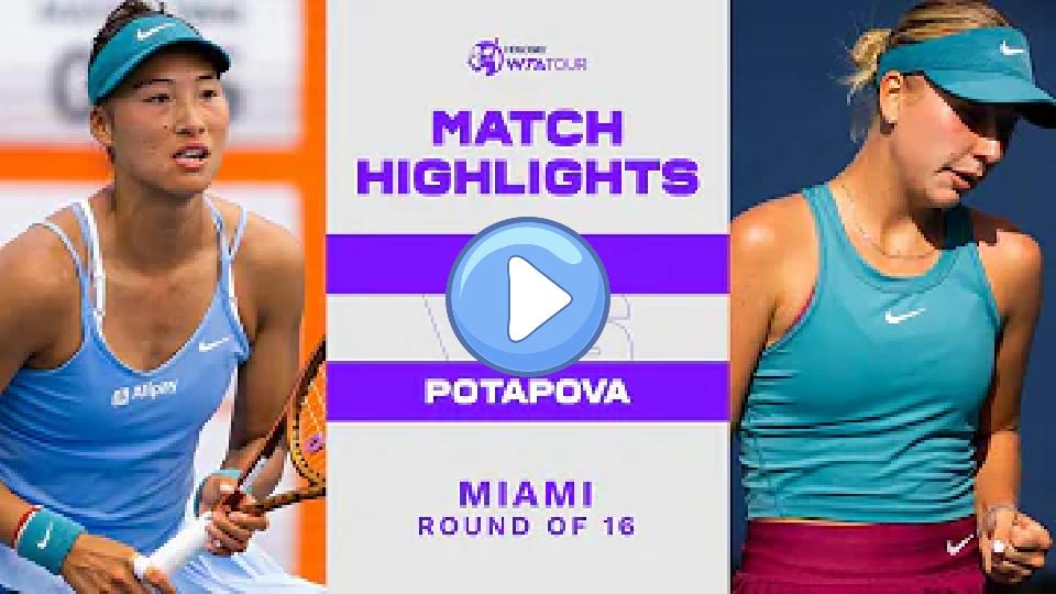 Video thumb: Qinwen Zheng vs. Anastasia Potapova | 2023 Miami Round of 16 | WTA Match Highlights