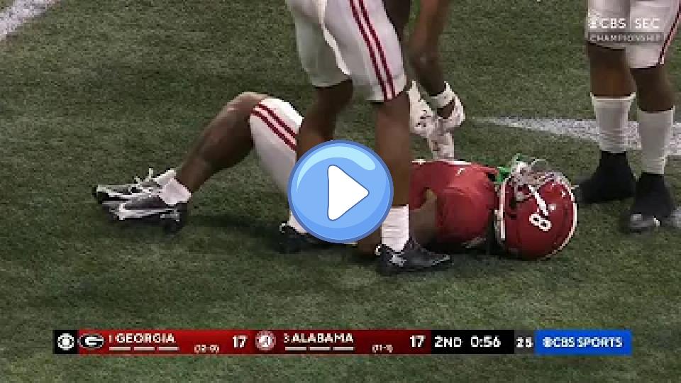 Play video: Alabama WR John Metchie III Suffers Injury vs. Georgia | 2021 College Football Video thumb: Alabama WR John Metchie III Suffers Injury vs. Georgia | 2021 College Football