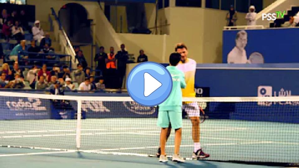 Video thumb: Stan Wawrinka vs PSS Ball Boy Boris Kovacevic during Djokovic injury: Mubadala 2015 [Abu Dhabi]