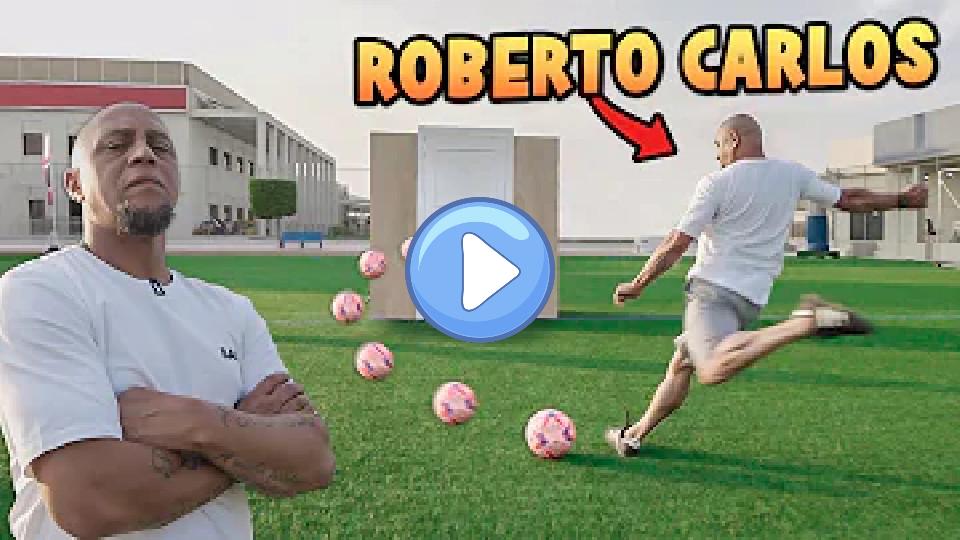 Video thumb: Can Roberto Carlos break through a door with a football?