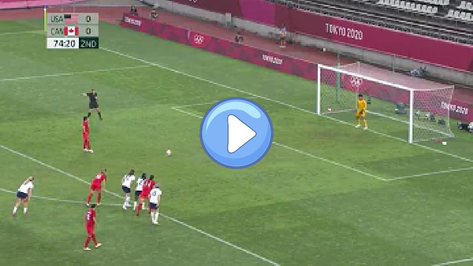Video thumb: Jessie Fleming's penalty in the Olympic semi-finals between Canada and the USA.