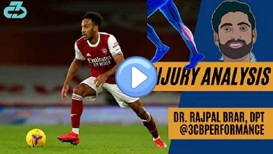 Video thumb: Expert explains Aubameyang's injury (calf strain) and return timeline.