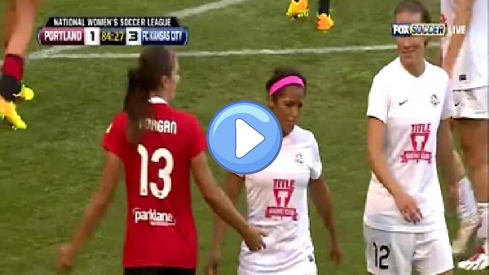 Video thumb: NWSL - Alex Morgan vs. Desiree Scott: Infamous “Chest Bump”…HILARIOUS! (Portland 2, FCKC 3) - 8-4-13