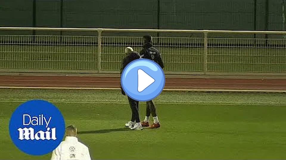 Video thumb: Moment Paul Pogba sustains a thigh injury while kicking a ball during training with the France squad