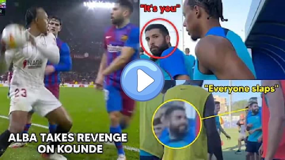 Video thumb: 😂 Jordi Alba Gets Back at Kounde in His First Training Session