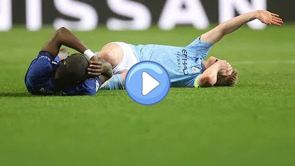 Video thumb: Kevin De Bruyne injury! UCL final heartbreak for KDB! Rudiger and De Bruyne collision.