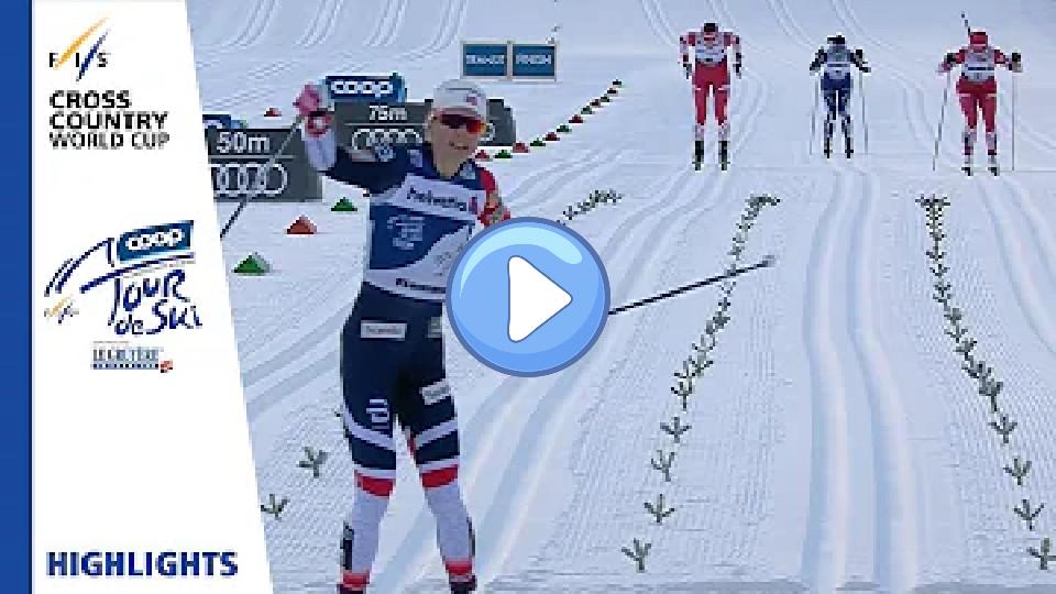 Video thumb: Highlights | Østberg Keeps Winning Streak Alive | Val di Fiemme | Ladies' MST | FIS Cross Country