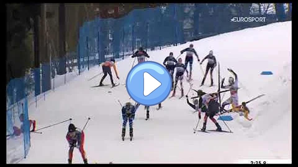 Video thumb: Massive Crash in Women's Skiathlon at Lahti (2020/21 Cross-Country Skiing World Cup)