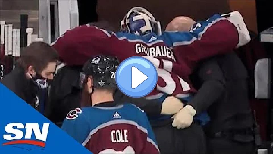 Video thumb: Avalanche's Philipp Grubauer Helped Off The Ice With Injury in Game 1 Against Stars