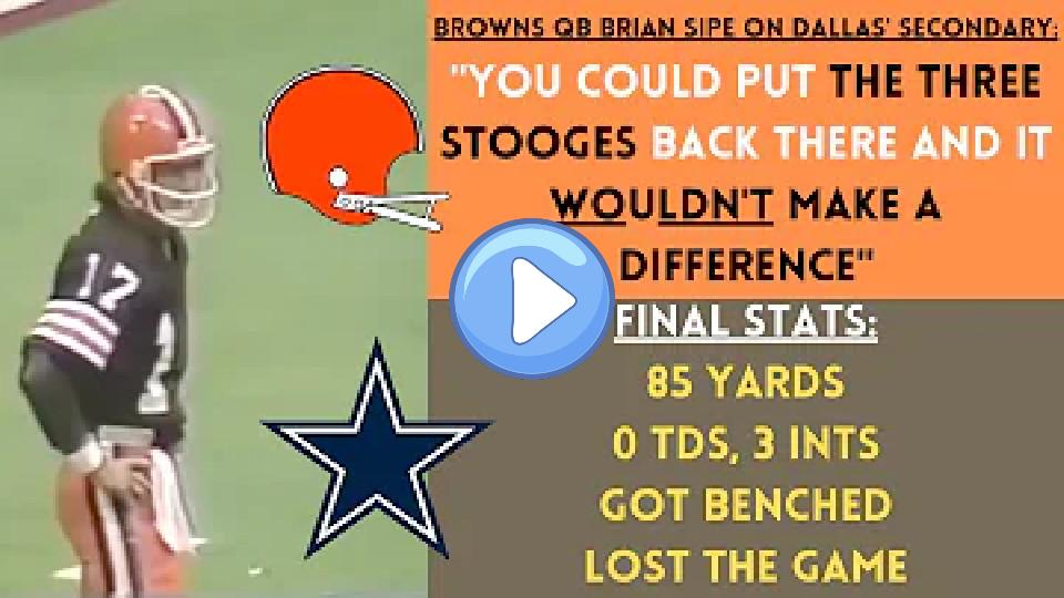 Play video: The DUMBEST COMMENT in NFL Thanksgiving HISTORY | Brian Sipe | Browns vs. Cowboys (1982) Video thumb: The DUMBEST COMMENT in NFL Thanksgiving HISTORY | Brian Sipe | Browns vs. Cowboys (1982)