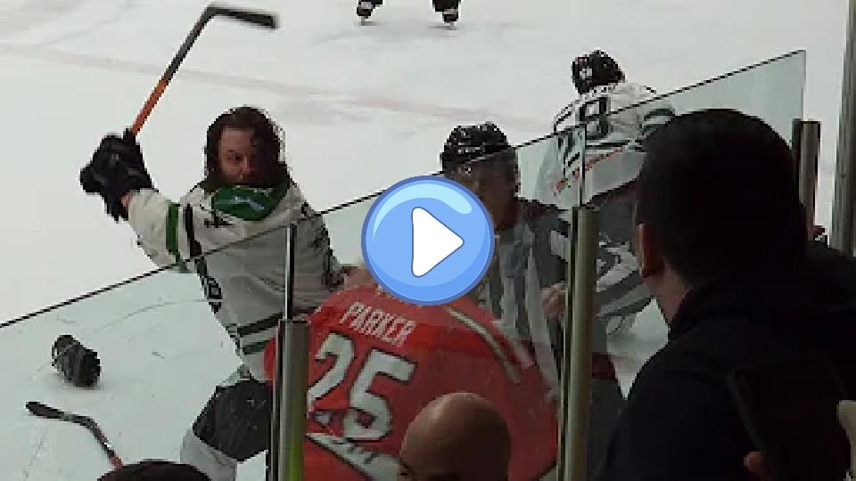 Play video: Derek Parker takes a cheap shot at Patrick Bordeleau after having a fight turned down, February 3rd, 2023. Video thumb: Derek Parker takes a cheap shot at Patrick Bordeleau after having a fight turned down, February 3rd, 2023.