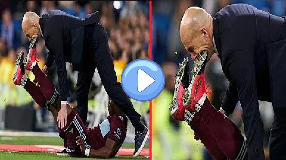 Video thumb: Zinedine Zidane left injured after being kicked in the mouth in a freak accident